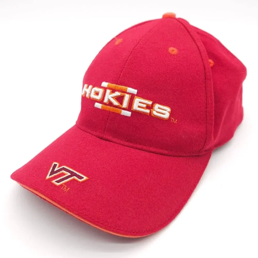 Virginia Tech Hokies Strapback Embroidered Hat Ball Dad Cap NCAA College Red